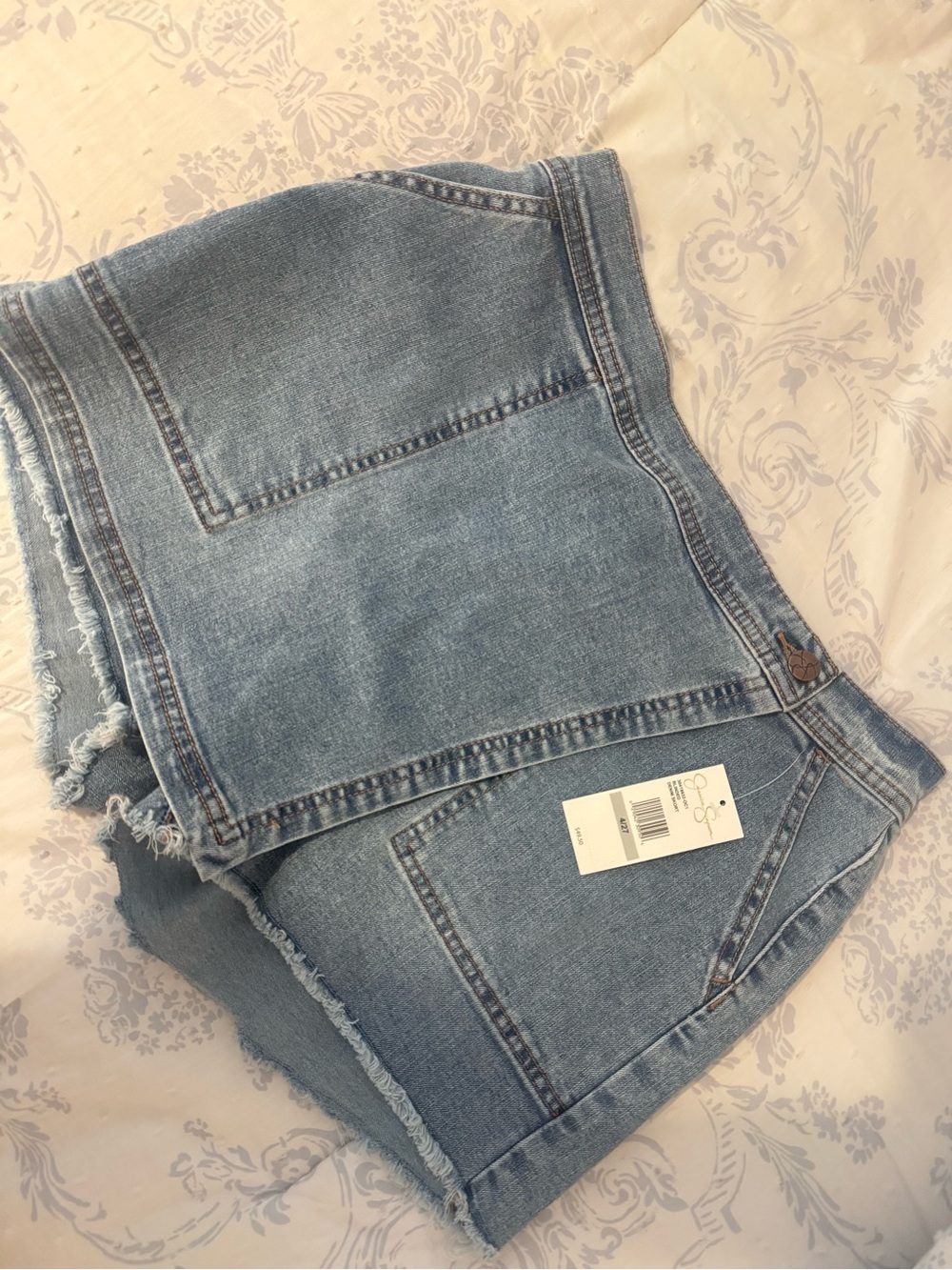 Jessica Simpson Light Blue Denim Shorts with Frayed Hem